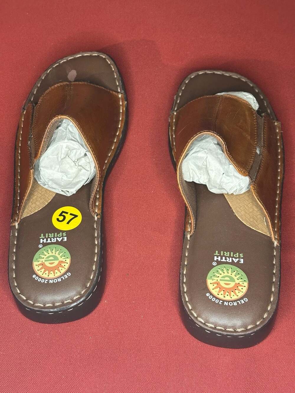 Earth Spirit Gelron 2000 Brown Leather Slide Sandals - Picture 4 of 4